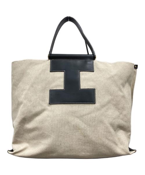 IACUCCI（イアクッチ）IACUCCI (イアクッチ) キャンバストートバッグ ベージュ・ブラックの古着・服飾アイテム