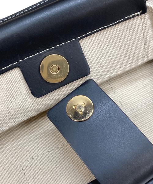IACUCCI（イアクッチ）IACUCCI (イアクッチ) キャンバストートバッグ ベージュ・ブラックの古着・服飾アイテム