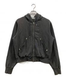 CONZ（コンズ）の古着「ショートジップフーディー」｜グレー