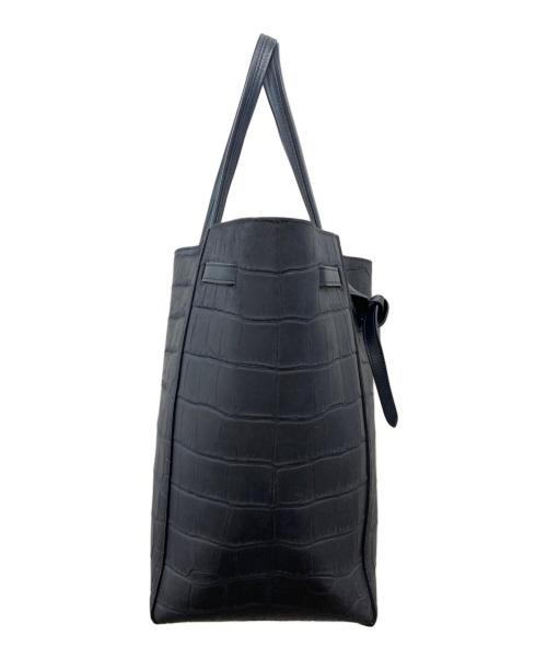 CELINE（セリーヌ）CELINE (セリーヌ) クロコ型押しトートバッグ ネイビーの古着・服飾アイテム