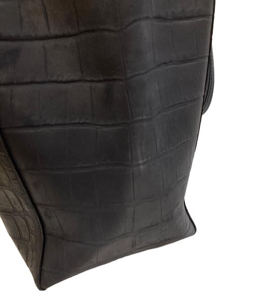 CELINE（セリーヌ）CELINE (セリーヌ) クロコ型押しトートバッグ ネイビーの古着・服飾アイテム