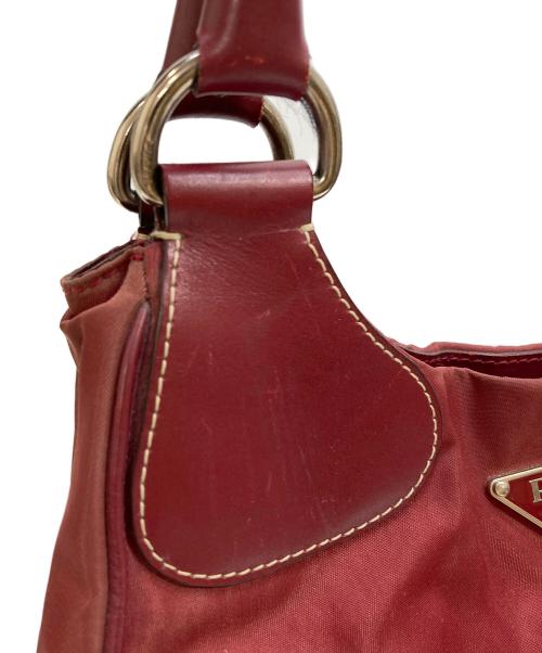 PRADA（プラダ）PRADA (プラダ) ナイロンハンドバッグ レッドの古着・服飾アイテム