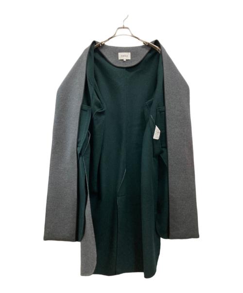 ENFOLD（エンフォルド）ENFOLD (エンフォルド) ファインリバービーバーノーカラースリットコート グレー サイズ:38の古着・服飾アイテム