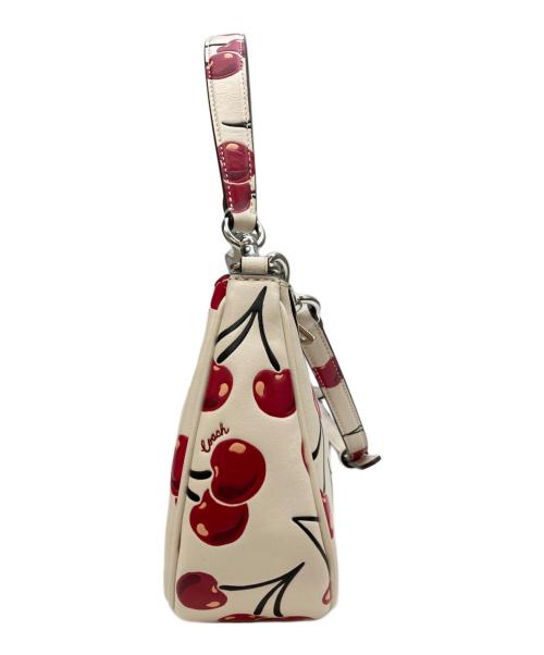 COACH（コーチ）COACH (コーチ) テリショルダーバッグ チェリープリント ホワイト×レッドの古着・服飾アイテム