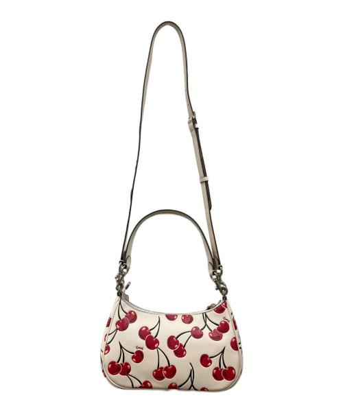 COACH（コーチ）COACH (コーチ) テリショルダーバッグ チェリープリント ホワイト×レッドの古着・服飾アイテム
