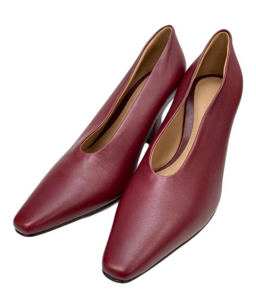 BOTTEGA VENETA（ボッテガベネタ）BOTTEGA VENETA (ボッテガベネタ) アーモンドトゥレザーパンプス バーガンディー サイズ:37の古着・服飾アイテム