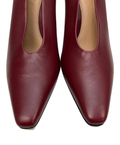 BOTTEGA VENETA（ボッテガベネタ）BOTTEGA VENETA (ボッテガベネタ) アーモンドトゥレザーパンプス バーガンディー サイズ:37の古着・服飾アイテム