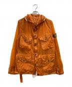 STONE ISLANDストーンアイランド）の古着「Mesh Badge Technical Jacket　2008年」｜オレンジ