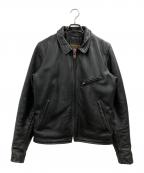 VANSONバンソン）の古着「ENF/シングルレザージャケット」｜ブラック