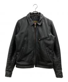 VANSON（バンソン）の古着「ENF/シングルレザージャケット」｜ブラック