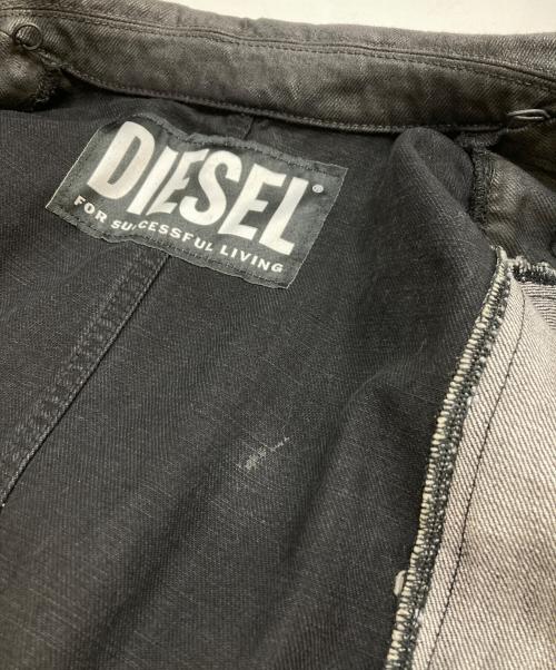 DIESEL（ディーゼル）DIESEL (ディーゼル) D-LOSTY パッチワークレイヤードデニムジャケット グレー サイズ:Sの古着・服飾アイテム