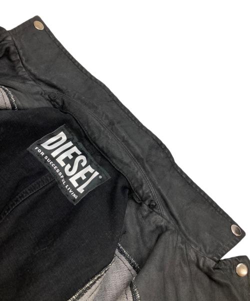 DIESEL（ディーゼル）DIESEL (ディーゼル) D-LOSTY パッチワークレイヤードデニムジャケット グレー サイズ:Sの古着・服飾アイテム