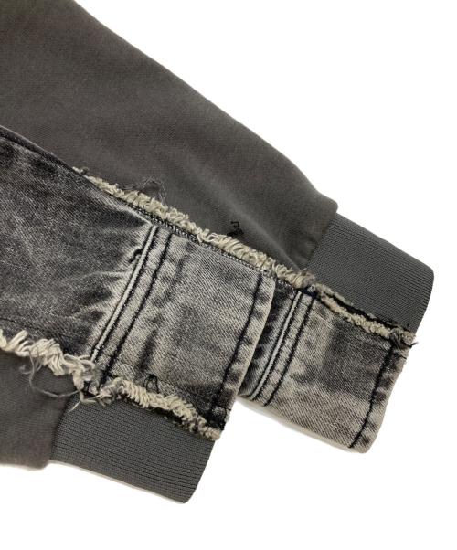 DIESEL（ディーゼル）DIESEL (ディーゼル) D-LOSTY パッチワークレイヤードデニムジャケット グレー サイズ:Sの古着・服飾アイテム