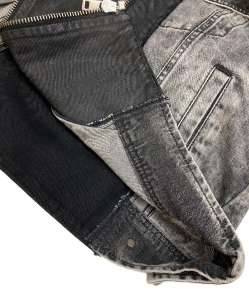 DIESEL（ディーゼル）DIESEL (ディーゼル) D-LOSTY パッチワークレイヤードデニムジャケット グレー サイズ:Sの古着・服飾アイテム