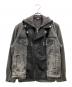 DIESEL（ディーゼル）の古着「D-LOSTY パッチワークレイヤードデニムジャケット」｜グレー