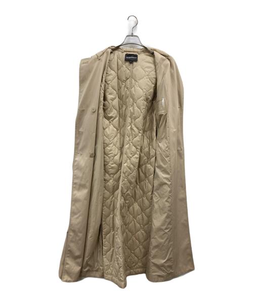 EMPORIO ARMANI（エンポリオ アルマーニ）EMPORIO ARMANI (エンポリオ アルマーニ) 切り替えフーデッドコート ベージュ サイズ:38の古着・服飾アイテム