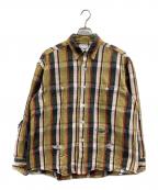 BOWWOWバウワウ）の古着「REPAIR AGEING FLANNEL SHIRTS」｜カーキ