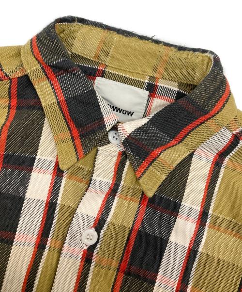 BOWWOW（バウワウ）BOWWOW (バウワウ) REPAIR AGEING FLANNEL SHIRTS カーキ サイズ:XLの古着・服飾アイテム