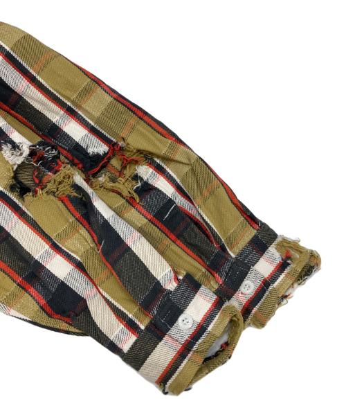 BOWWOW（バウワウ）BOWWOW (バウワウ) REPAIR AGEING FLANNEL SHIRTS カーキ サイズ:XLの古着・服飾アイテム