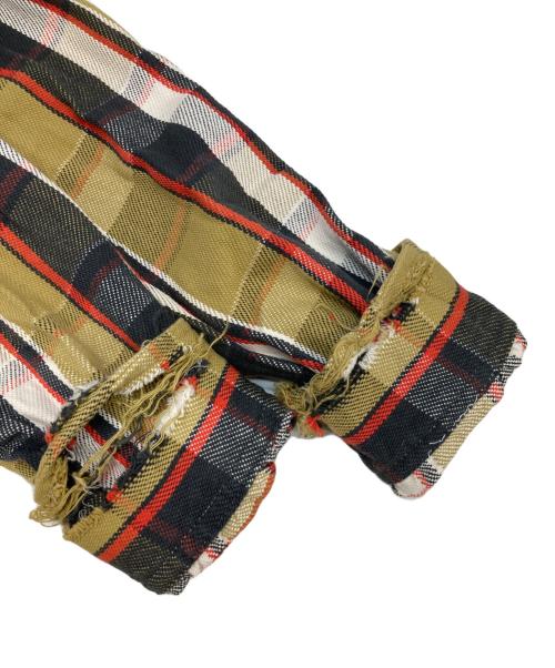 BOWWOW（バウワウ）BOWWOW (バウワウ) REPAIR AGEING FLANNEL SHIRTS カーキ サイズ:XLの古着・服飾アイテム