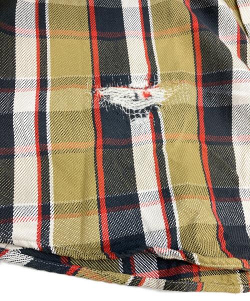 BOWWOW（バウワウ）BOWWOW (バウワウ) REPAIR AGEING FLANNEL SHIRTS カーキ サイズ:XLの古着・服飾アイテム