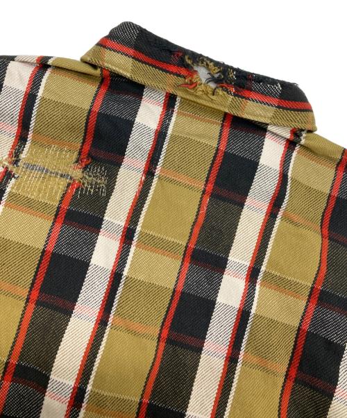 BOWWOW（バウワウ）BOWWOW (バウワウ) REPAIR AGEING FLANNEL SHIRTS カーキ サイズ:XLの古着・服飾アイテム