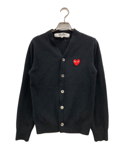 PLAY COMME des GARCONS（プレイコムデギャルソン）PLAY COMME des GARCONS (プレイコムデギャルソン) ウールVネックカーディガン ブラック サイズ:Sの古着・服飾アイテム