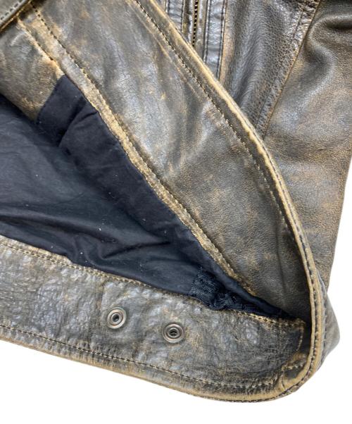 HARLEY-DAVIDSON（ハーレーダビッドソン）HARLEY-DAVIDSON (ハーレーダビッドソン) V-TWIN パンチングレザージャケット ブラウン サイズ:Mの古着・服飾アイテム