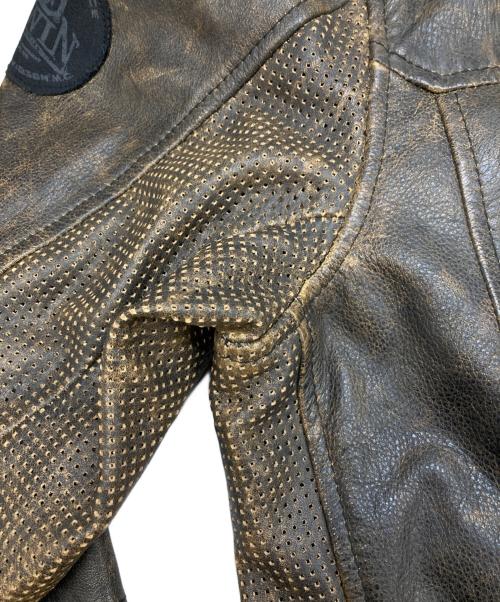 HARLEY-DAVIDSON（ハーレーダビッドソン）HARLEY-DAVIDSON (ハーレーダビッドソン) V-TWIN パンチングレザージャケット ブラウン サイズ:Mの古着・服飾アイテム