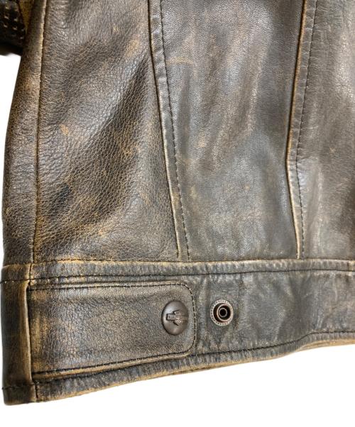 HARLEY-DAVIDSON（ハーレーダビッドソン）HARLEY-DAVIDSON (ハーレーダビッドソン) V-TWIN パンチングレザージャケット ブラウン サイズ:Mの古着・服飾アイテム