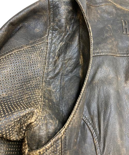 HARLEY-DAVIDSON（ハーレーダビッドソン）HARLEY-DAVIDSON (ハーレーダビッドソン) V-TWIN パンチングレザージャケット ブラウン サイズ:Mの古着・服飾アイテム