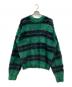 stussy（ステューシー）の古着「Hairy Stripe Crew Sweater」｜グリーン×ネイビー