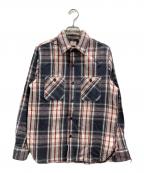 SUGAR CANEシュガーケーン）の古着「TWILL CHECK WORK SHIRT」｜ブラック×ベージュ