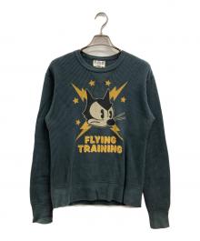 TOYS MCCOY×FELiX（トイズマッコイ×フィリックス）の古着「ビッグワッフル フィリックス ザ キャット "FLYING TRAINING"」｜グリーン