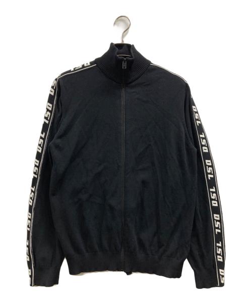 DIESEL（ディーゼル）DIESEL (ディーゼル) K-KER-A サイドラインニットジャケット ブラック サイズ:Lの古着・服飾アイテム