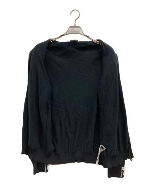 DIESEL（ディーゼル）DIESEL (ディーゼル) K-KER-A サイドラインニットジャケット ブラック サイズ:Lの古着・服飾アイテム