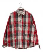 BOWWOWバウワウ）の古着「repair ageing flannel shirts」｜レッド