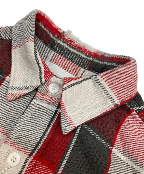 BOWWOW（バウワウ）BOWWOW (バウワウ) repair ageing flannel shirts レッド サイズ:M 未使用品の古着・服飾アイテム