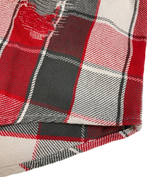BOWWOW（バウワウ）BOWWOW (バウワウ) repair ageing flannel shirts レッド サイズ:M 未使用品の古着・服飾アイテム