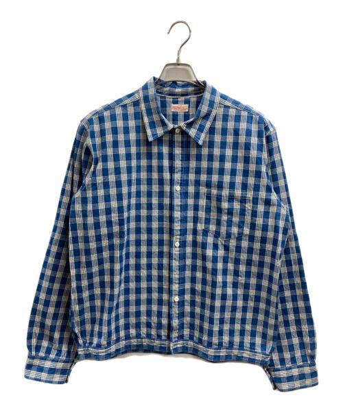 UNION SUPPLY（ユニオンサプライ）UNION SUPPLY (ユニオンサプライ) ネルシャツ ブルー サイズ:17 1/2の古着・服飾アイテム