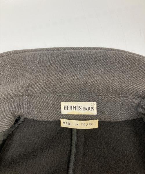 HERMES（エルメス）HERMES (エルメス) カシミアブレンドステンカラーコート グレー サイズ:38の古着・服飾アイテム