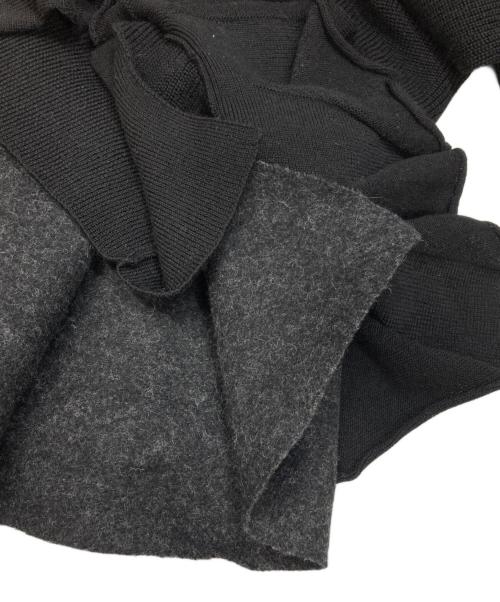 sacai（サカイ）sacai (サカイ) 二重ペプラムニットカーディガン ブラック サイズ:1の古着・服飾アイテム