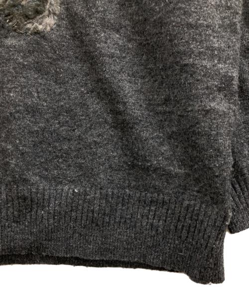 MUVEIL（ミュベール）MUVEIL (ミュベール) ヨークシャーテリア ニットプルオーバー グレー サイズ:40の古着・服飾アイテム