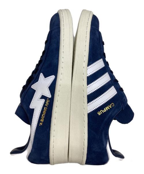 adidas（アディダス）adidas (アディダス) A BATHING APE (アベイシングエイプ) Campus 80's ネイビー サイズ:25.5 未使用品の古着・服飾アイテム