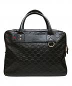GUCCIグッチ）の古着「グッチシマ ウェブループ ビジネスバッグ」｜ブラック