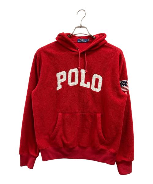POLO RALPH LAUREN（ポロ・ラルフローレン）POLO RALPH LAUREN (ポロ・ラルフローレン) ボアロゴパーカー レッド サイズ:Mの古着・服飾アイテム