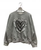 POPPYポピー）の古着「HEART TULLE SWEATSHIRT」｜グレー