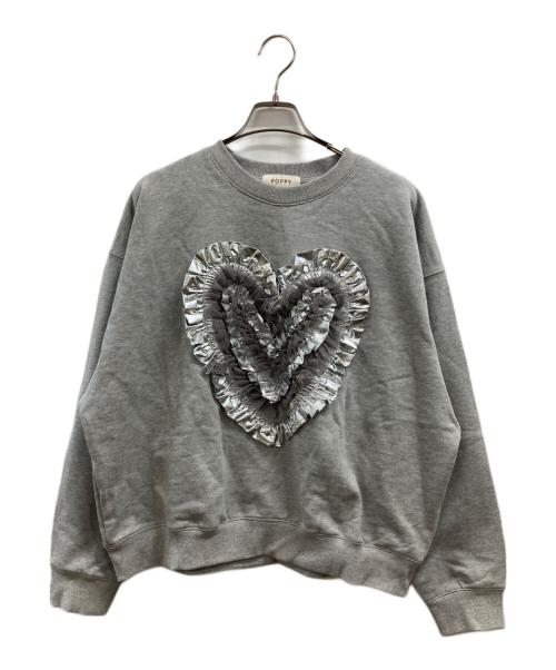 POPPY（ポピー）POPPY (ポピー) HEART TULLE SWEATSHIRT グレー サイズ:FREEの古着・服飾アイテム