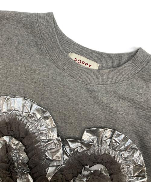 POPPY（ポピー）POPPY (ポピー) HEART TULLE SWEATSHIRT グレー サイズ:FREEの古着・服飾アイテム