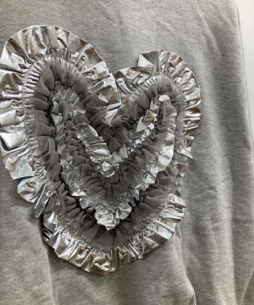 POPPY（ポピー）POPPY (ポピー) HEART TULLE SWEATSHIRT グレー サイズ:FREEの古着・服飾アイテム